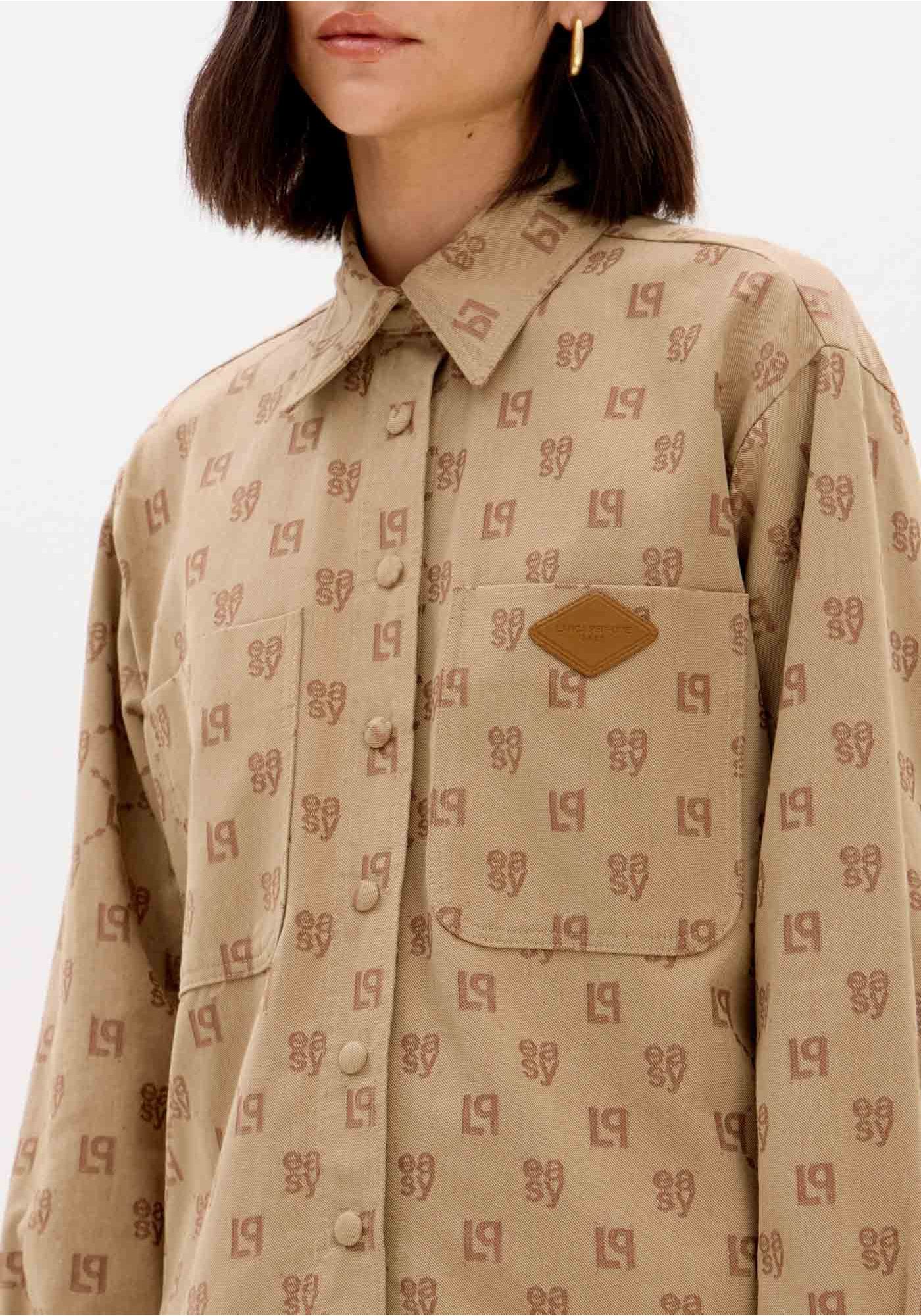 Camisa com Monograma Bege - Lança Perfume  2