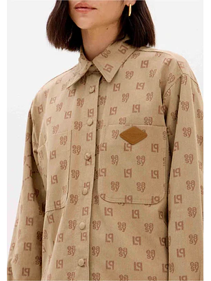 Camisa com Monograma Bege - Lança Perfume 