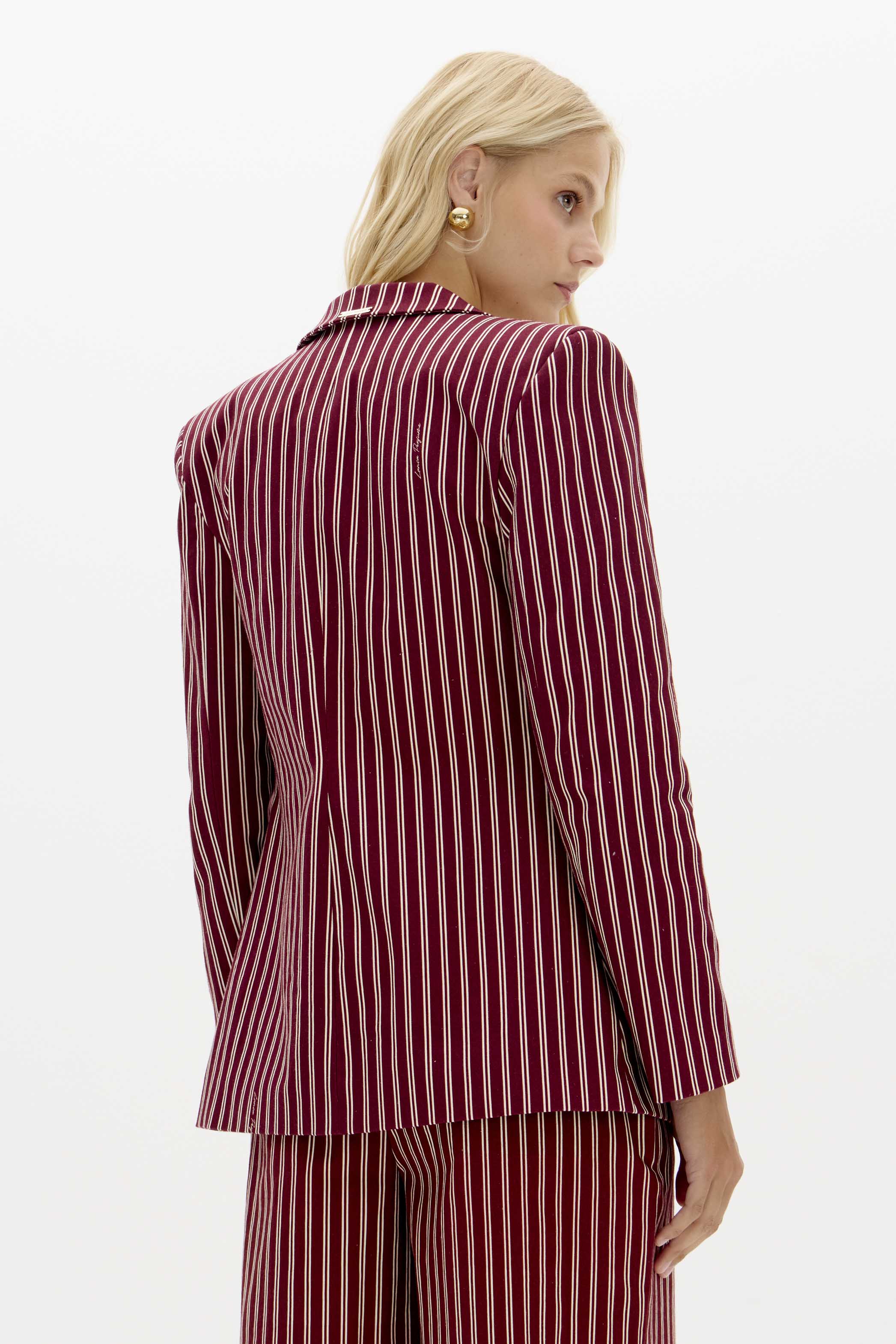 Blazer Riscas Bordeaux - Lança Perfume  3