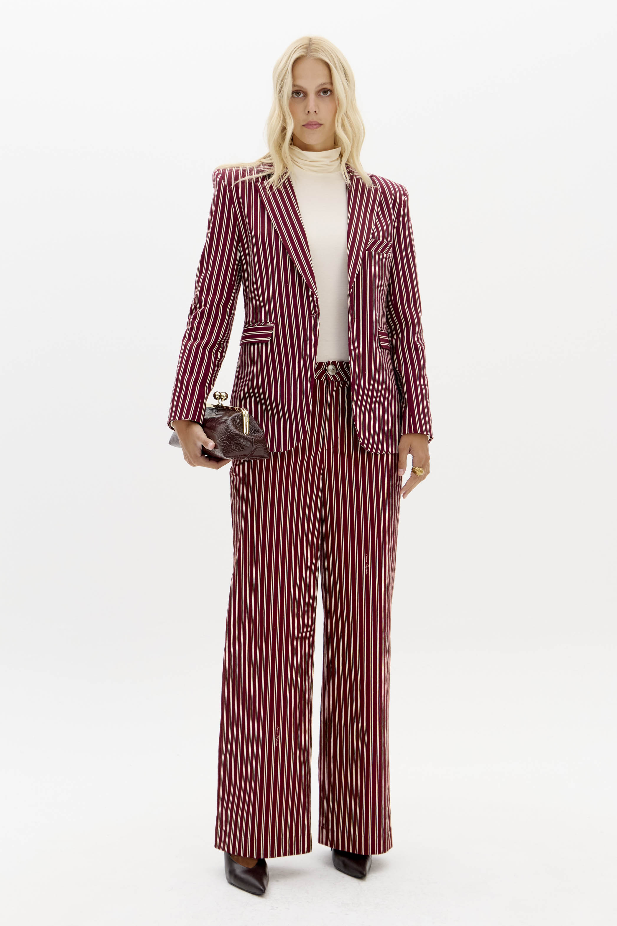 Blazer Riscas Bordeaux - Lança Perfume  4