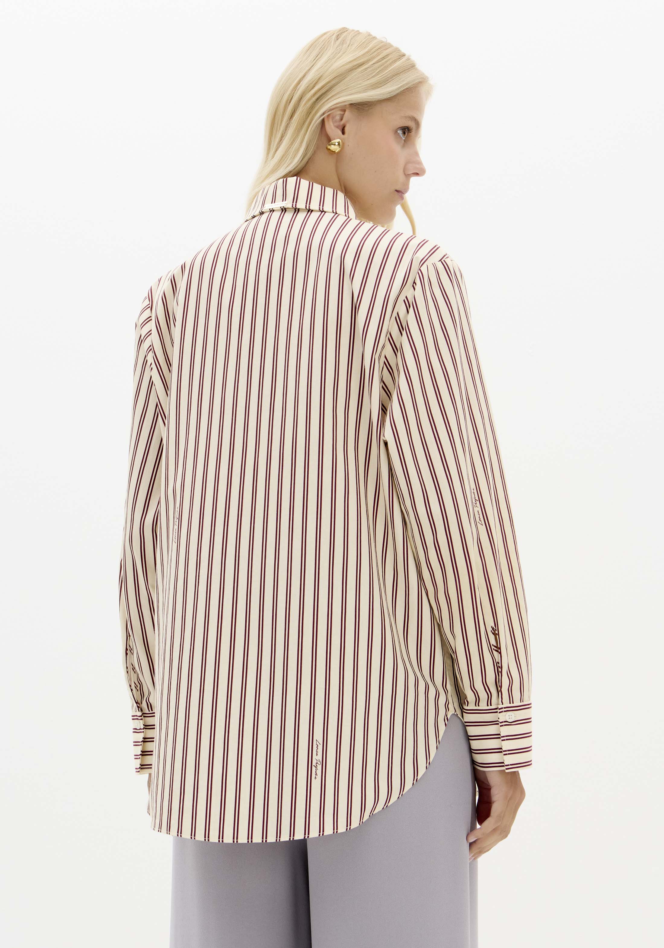 Camisa Riscas Creme e Bordeaux - Lança Perfume 2