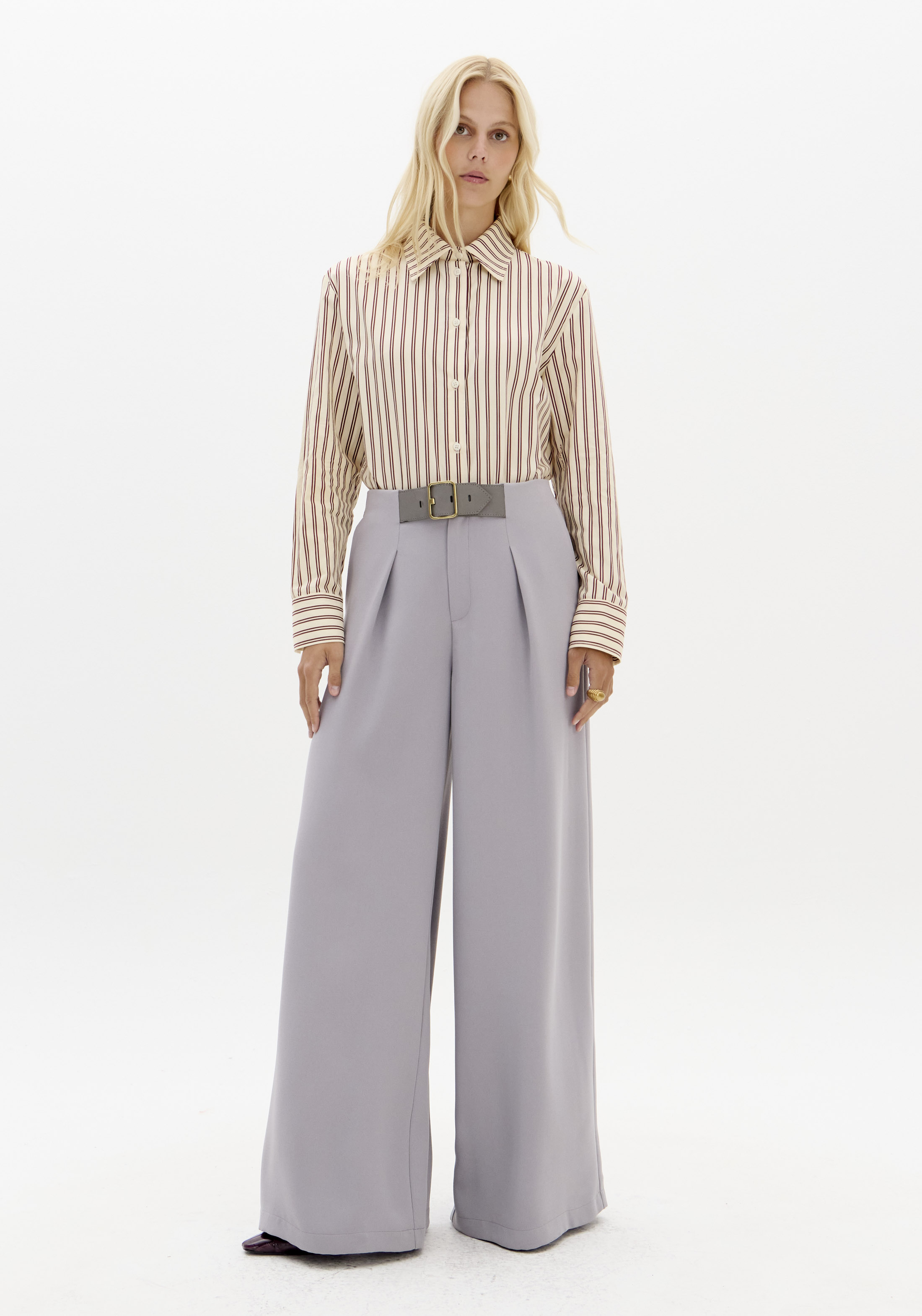 Camisa Riscas Creme e Bordeaux - Lança Perfume 3