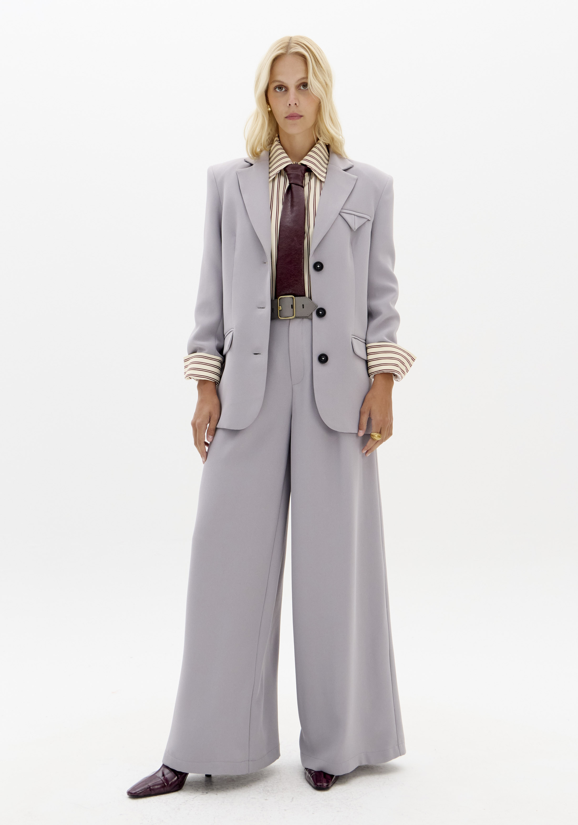 Camisa Riscas Creme e Bordeaux - Lança Perfume 5