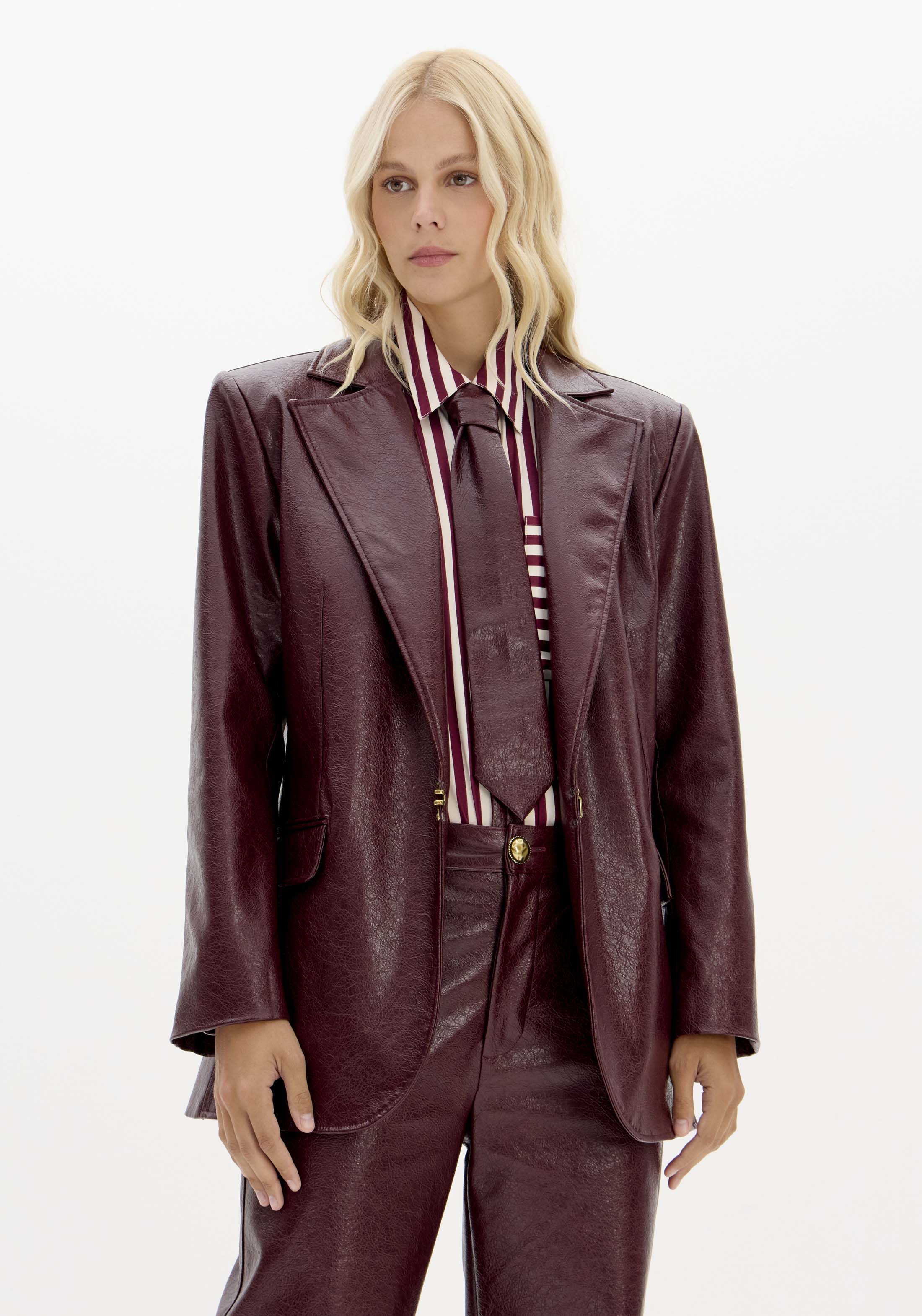 Blazer Oversized Napa Bordeaux - Lança Perfume 1
