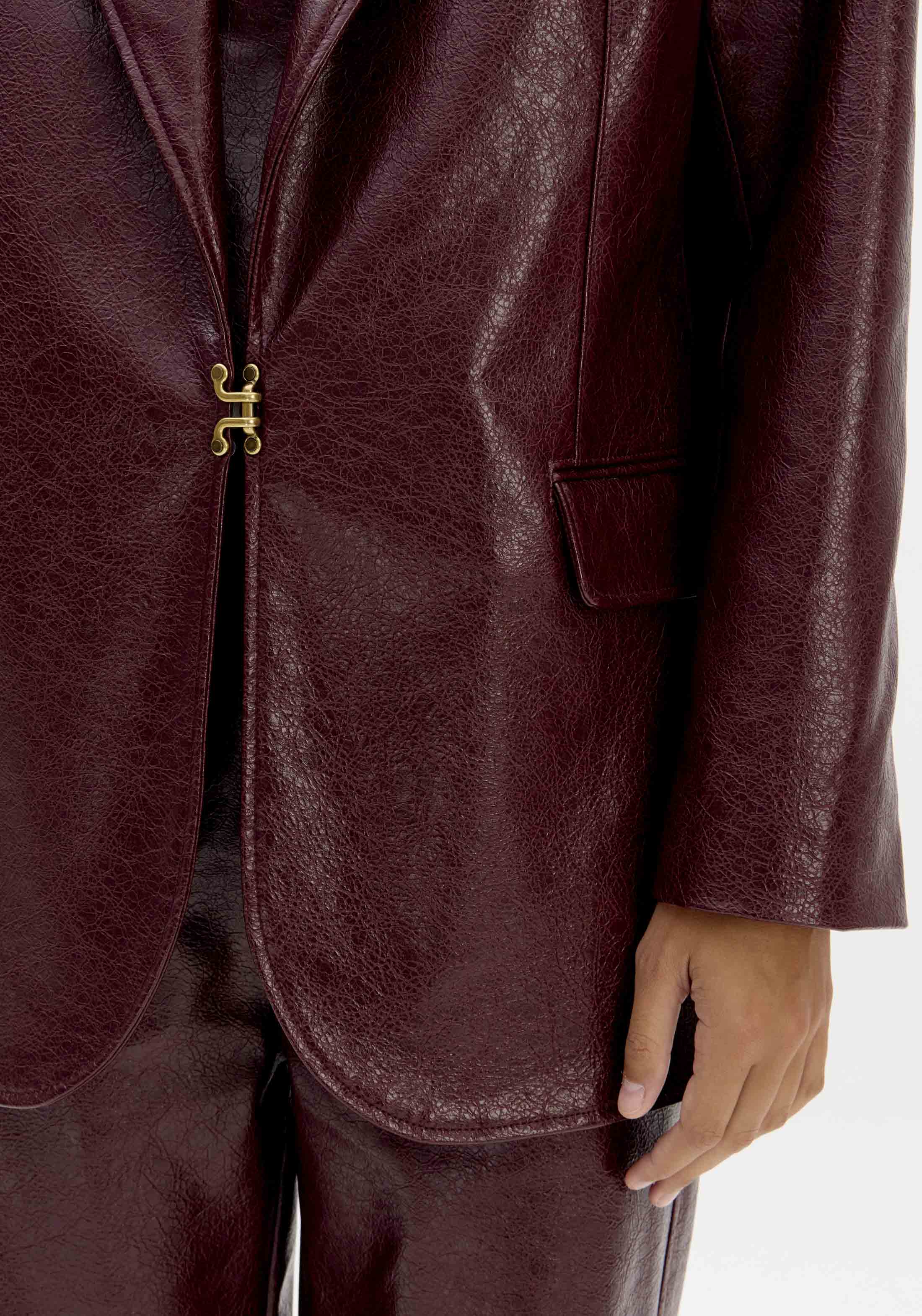 Blazer Oversized Napa Bordeaux - Lança Perfume 4