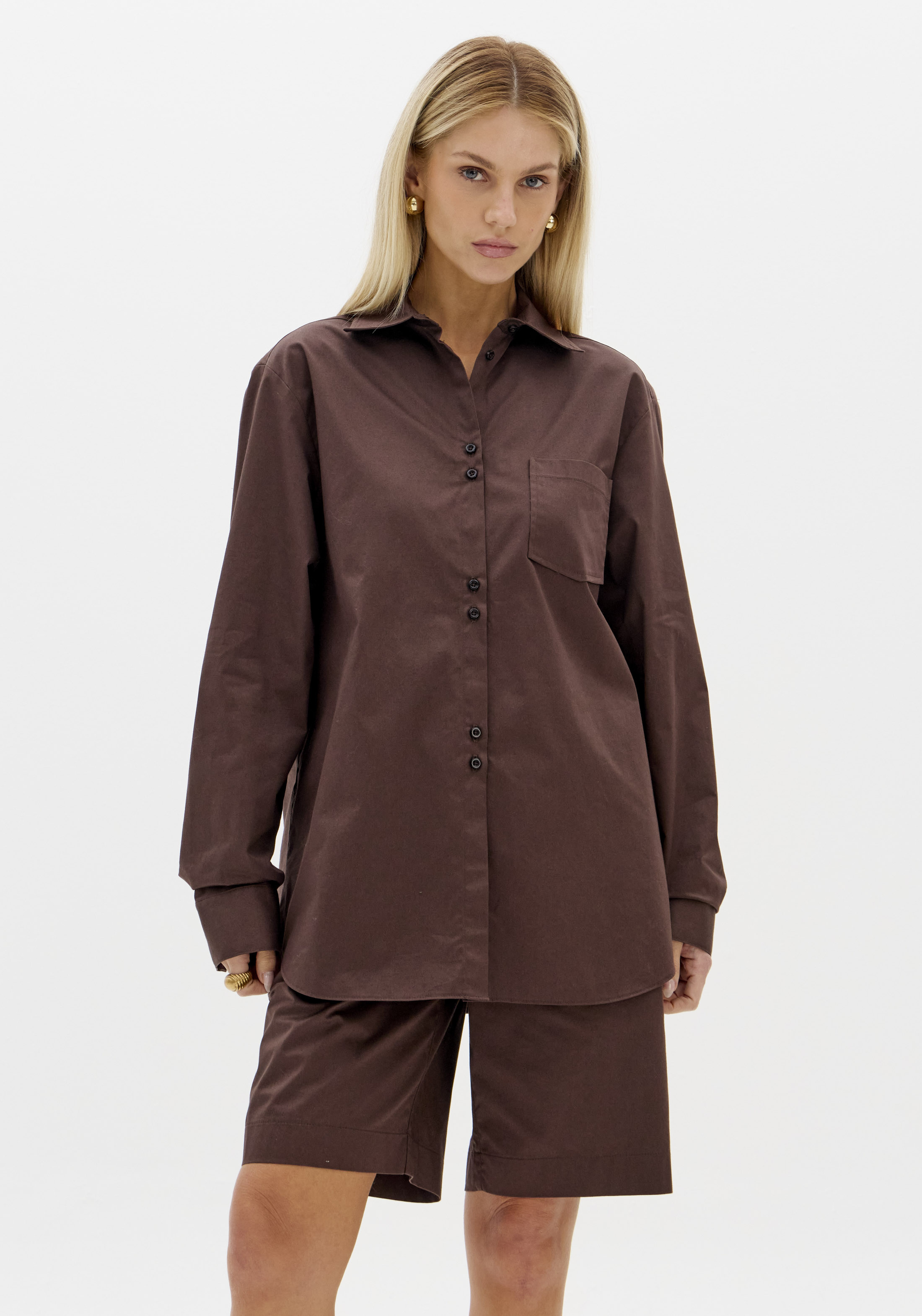 Camisa em Algodão Castanho - Lança Perfume  1