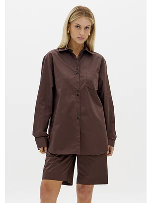 Camisa em Algodão Castanho - Lança Perfume 