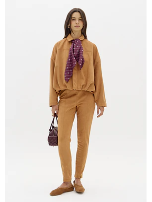 Casaco em Suede Camel - Lança Perfume 