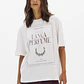 T-shirt Oversized Branca com Bordeaux - Lança Perfume - miniatura 1