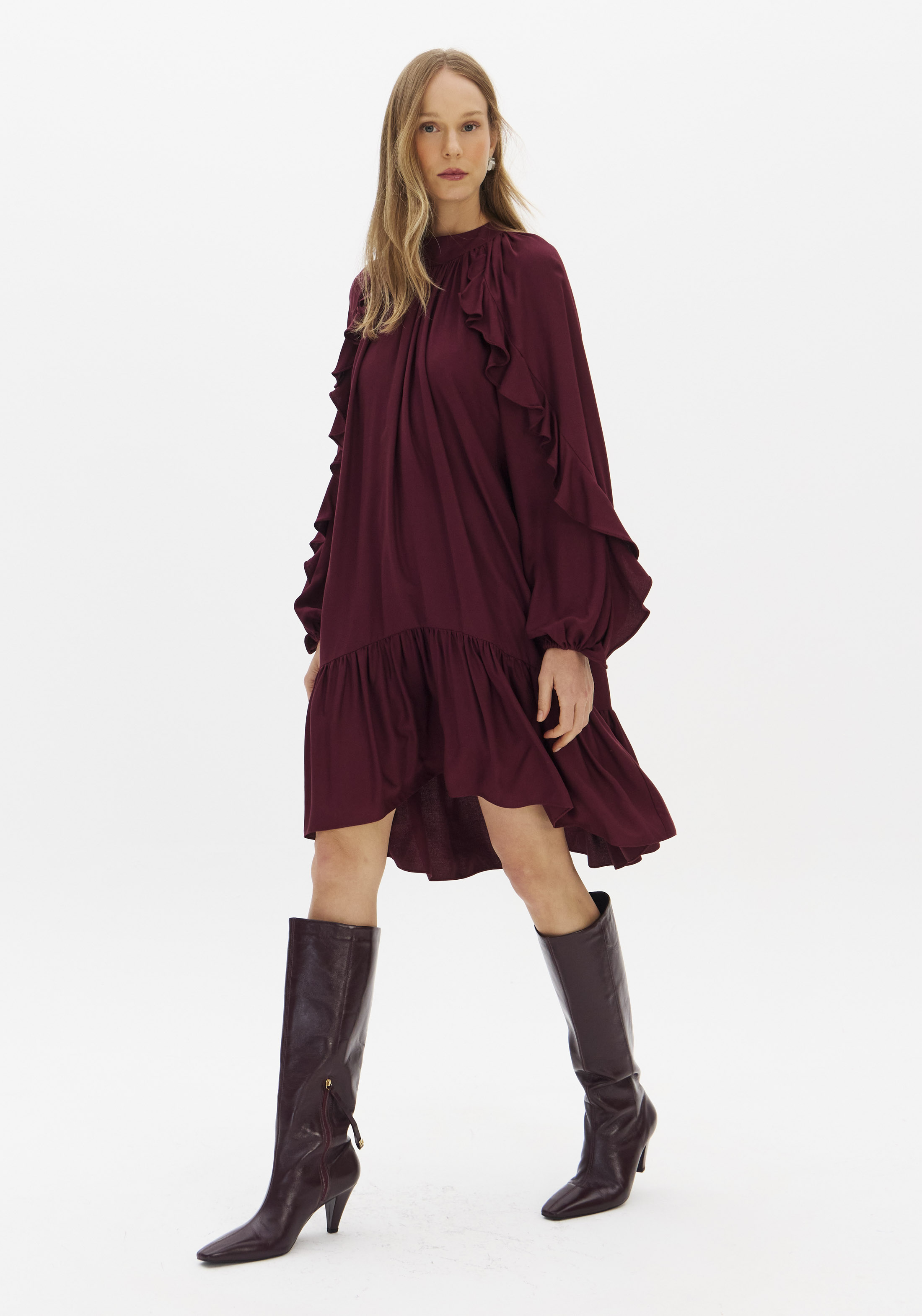 Vestido Fluido Bordeaux - Lança Perfume  1