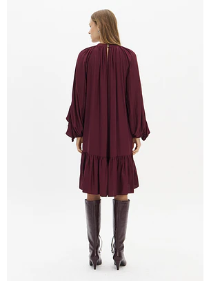 Vestido Fluido Bordeaux - Lança Perfume 