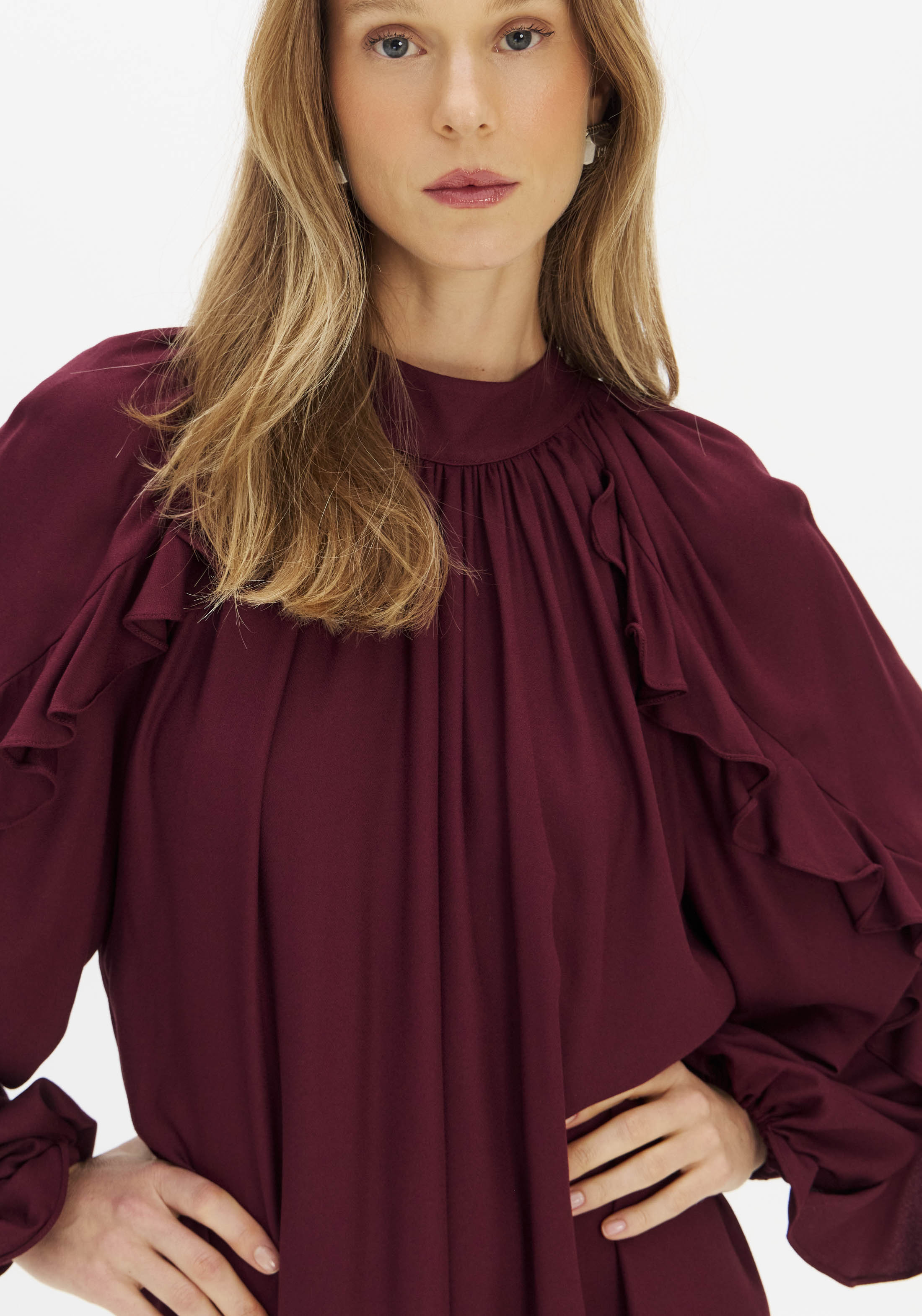 Vestido Fluido Bordeaux - Lança Perfume  3