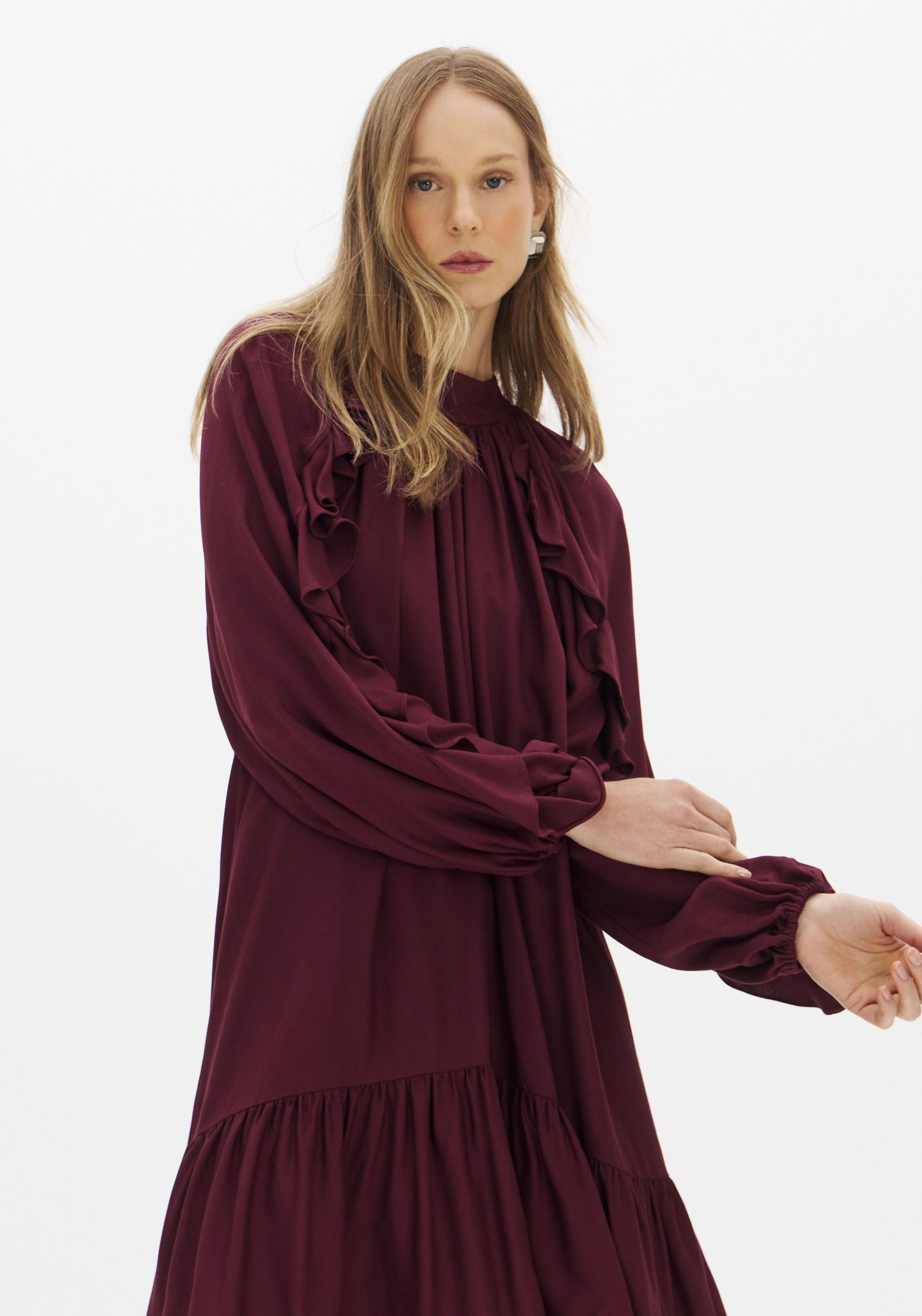 Vestido Fluido Bordeaux - Lança Perfume  4