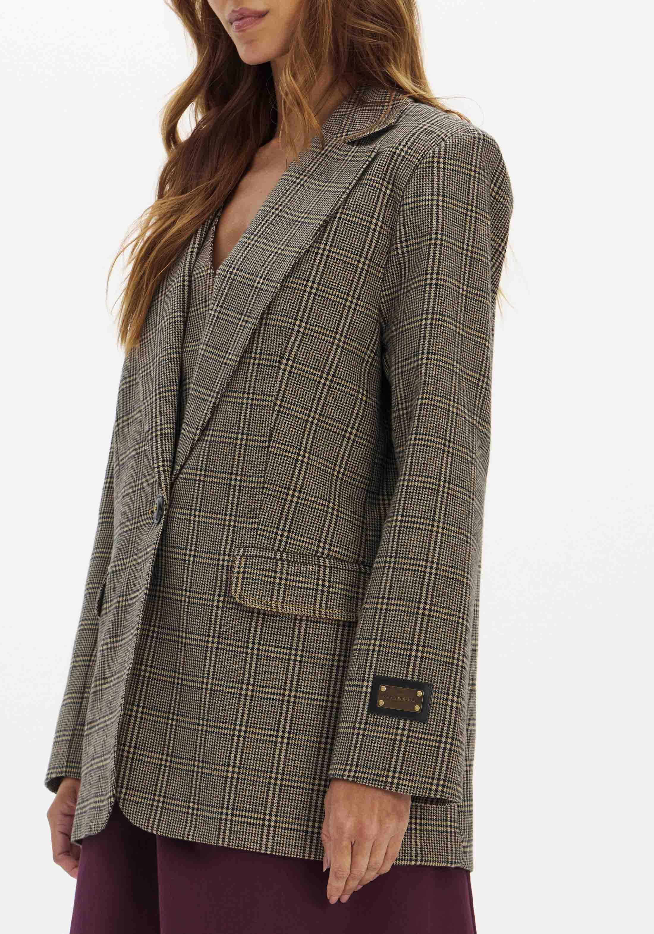 Blazer Xadrez URBAN CHESS Taupe - Lança Perfume  4