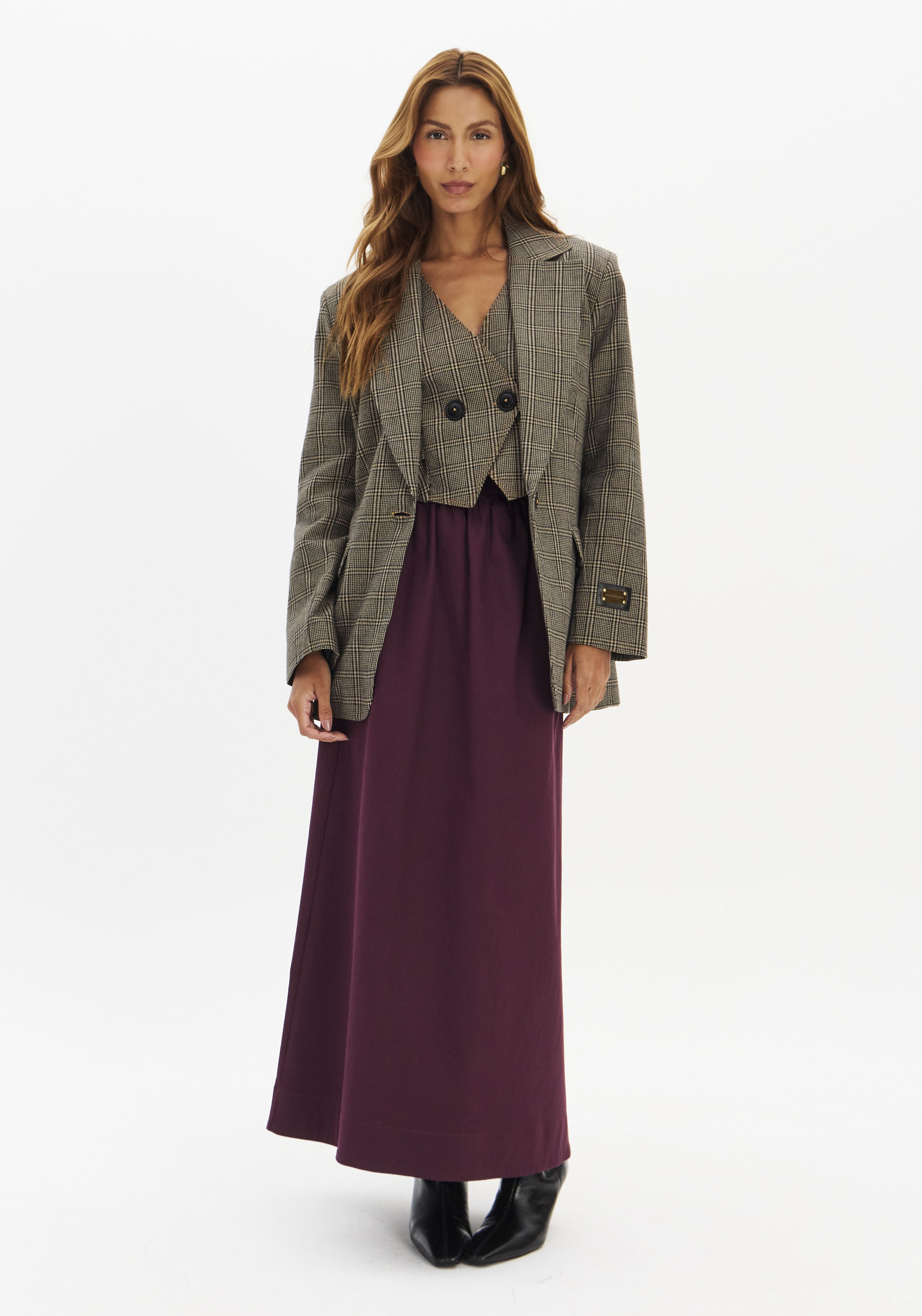 Blazer Xadrez URBAN CHESS Taupe - Lança Perfume  2