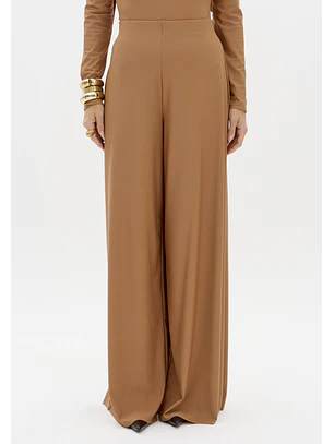 Calças Pantalona Malha Fria Camel - Lança Perfume