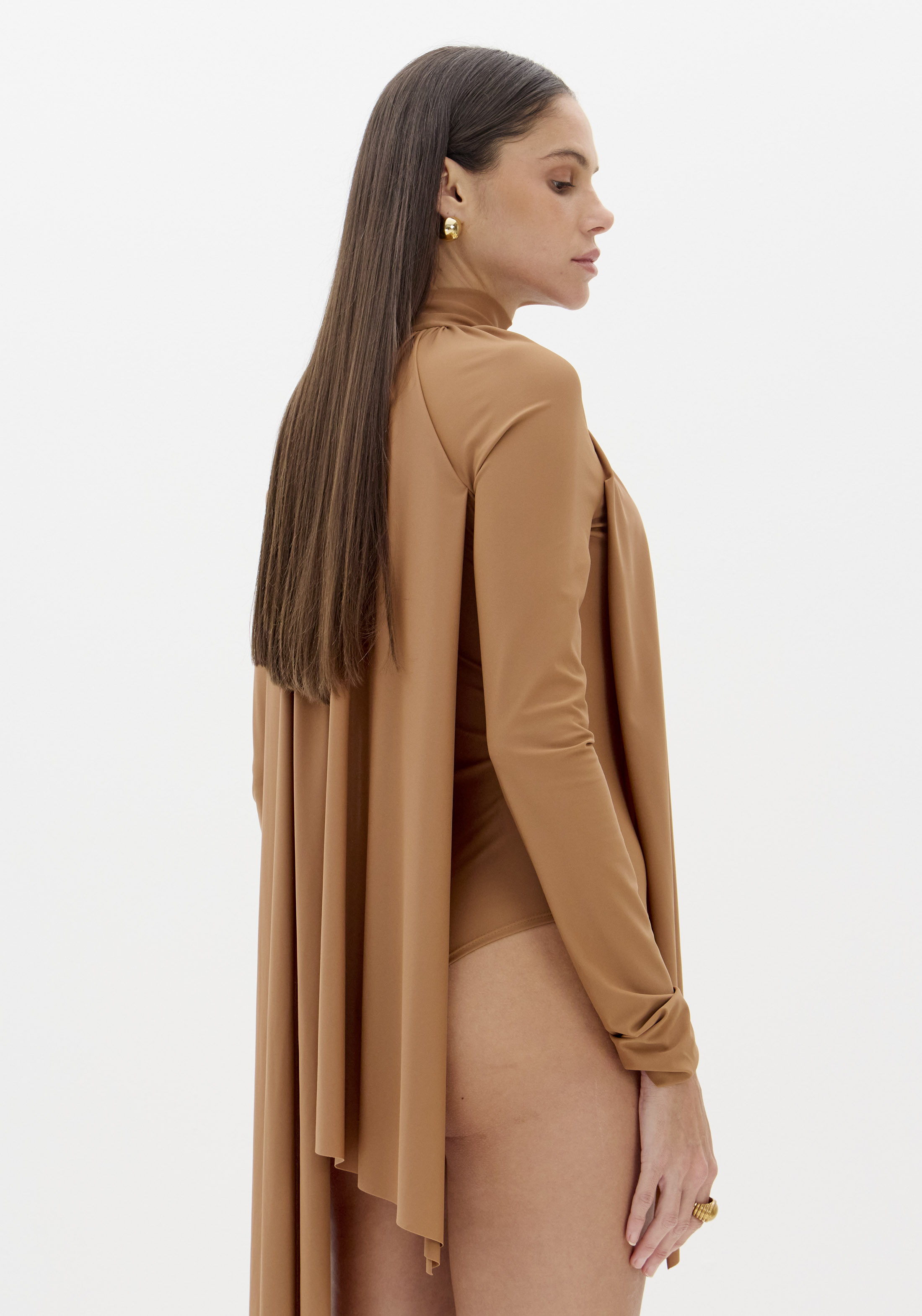 Body Malha Fria Camel - Lança Perfume  2