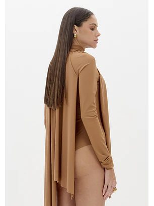 Body Malha Fria Camel - Lança Perfume 