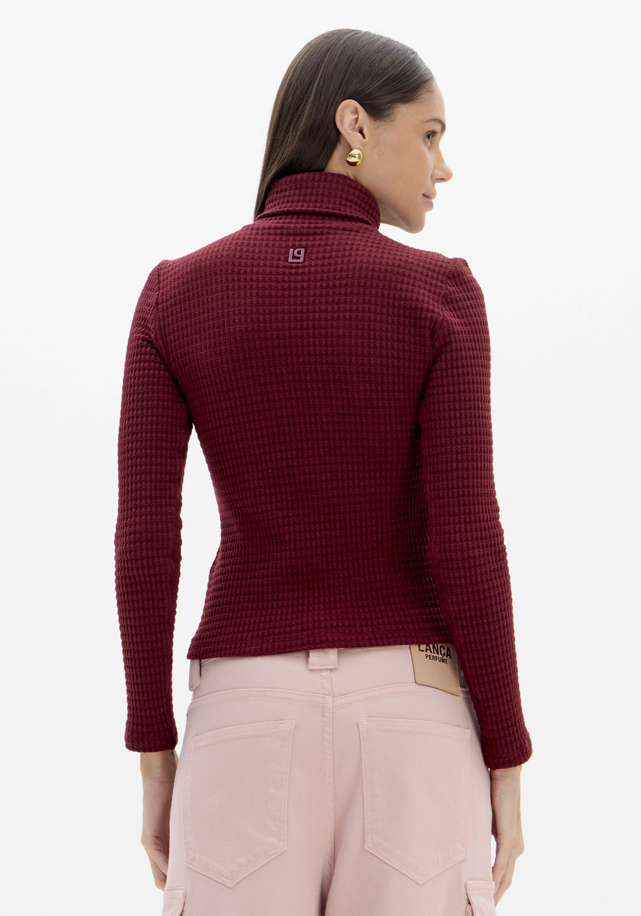 Camisola Gola Alta Bordeaux - Lança Perfume  3