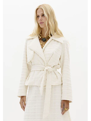 Casaco em Tweed Branco - Lança Perfume