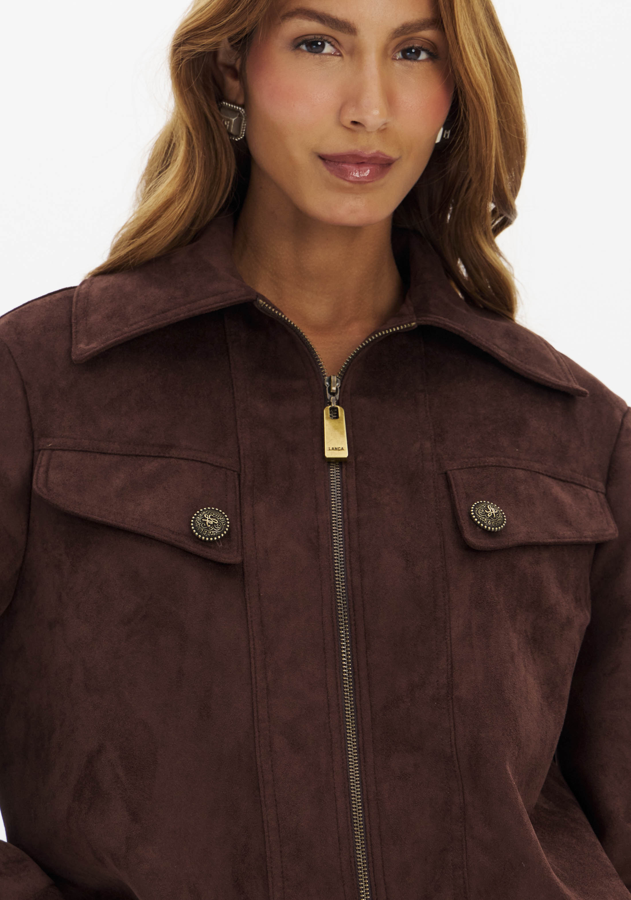 Casaco Bomber Suede Castanho - Lança Perfume  2
