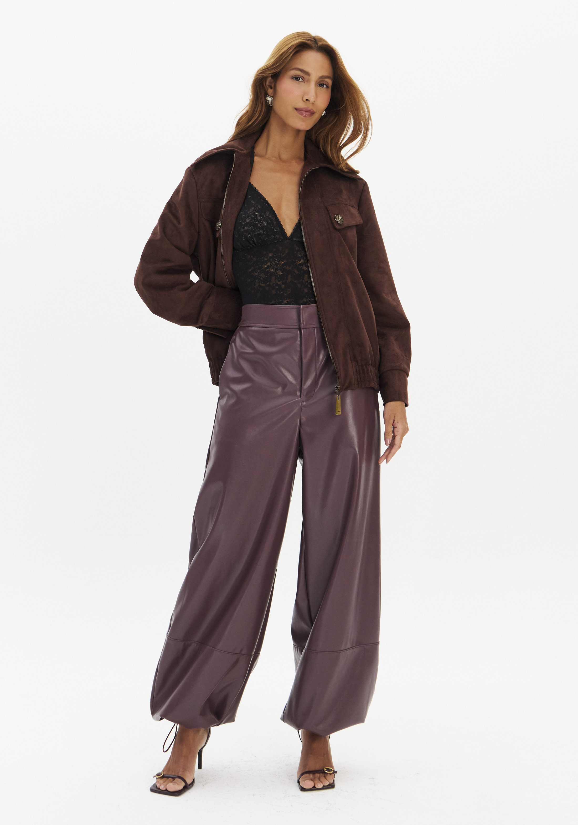 Casaco Bomber Suede Castanho - Lança Perfume  3
