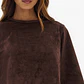 Blusa Manga Curta em Suede Castanho - Lança Perfume  - miniatura 4