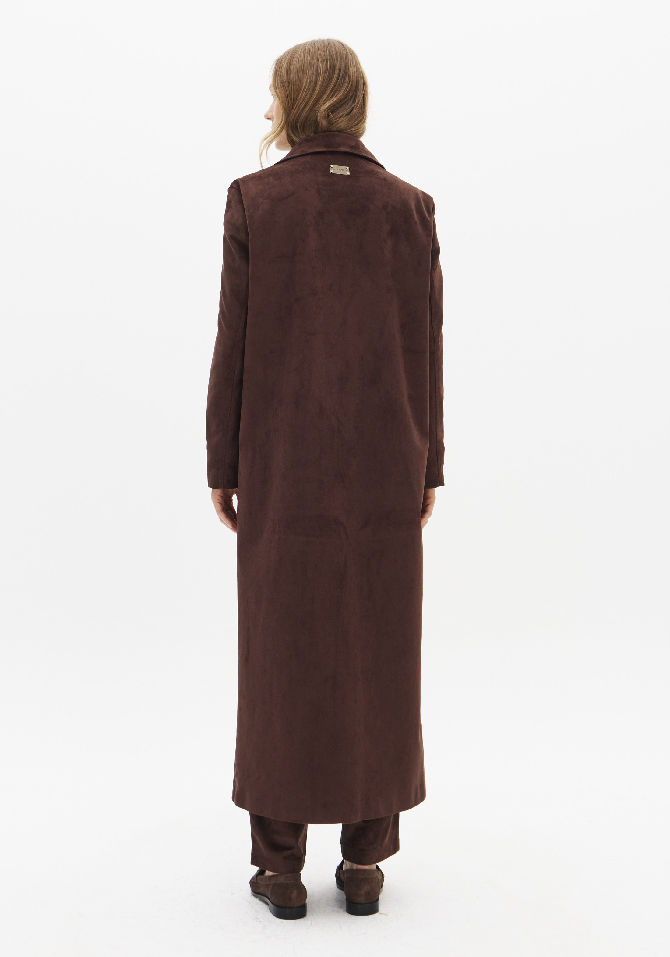 Trench Coat em Suede Castanho -  Lança Perfume 2