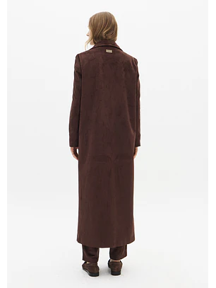 Trench Coat em Suede Castanho -  Lança Perfume