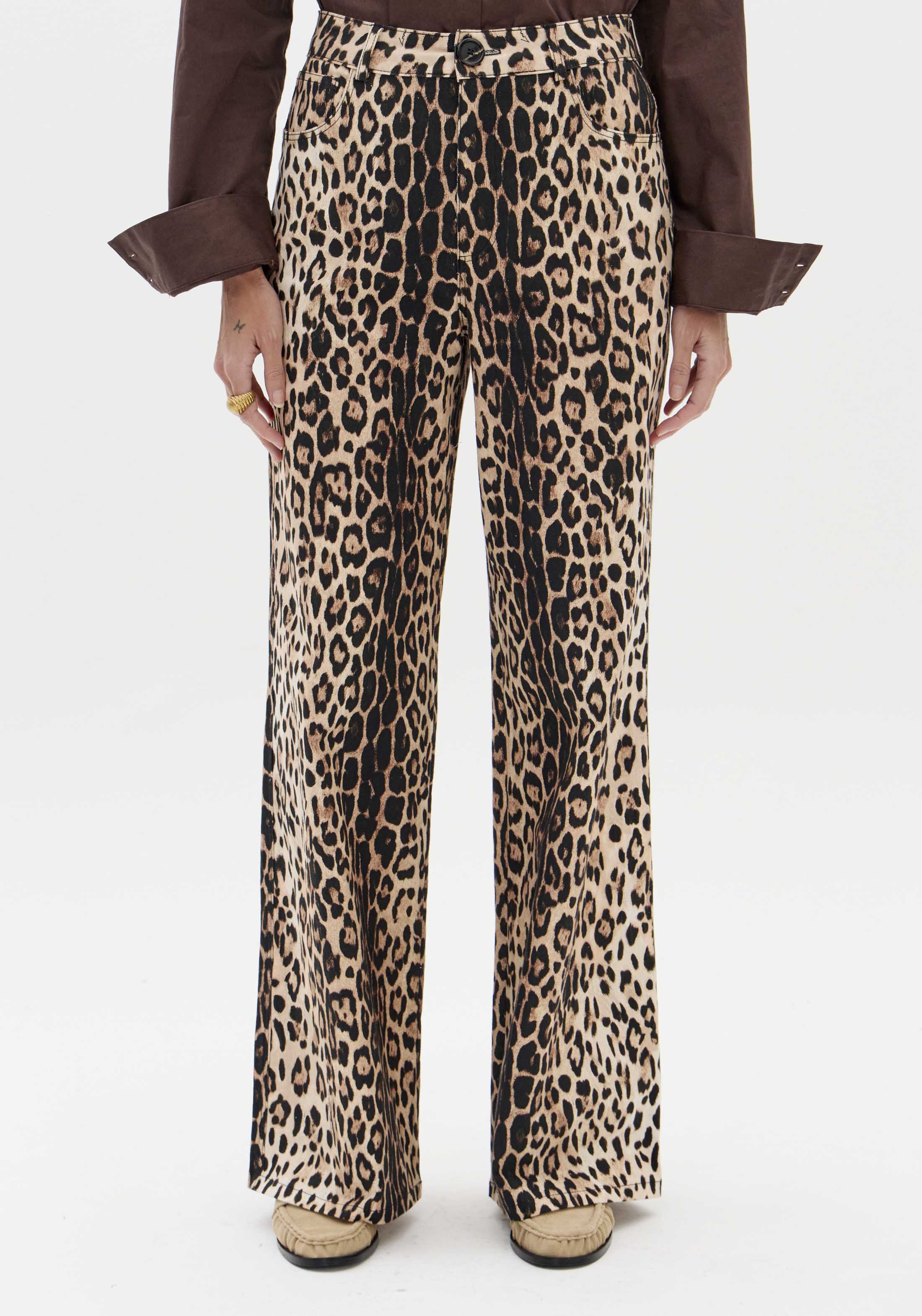 Calças Wide Leg Animal Print - Lança Perfume  1