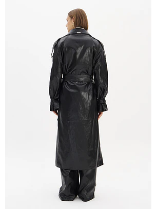 Trench Coat em Napa Preto - Lança Perfume