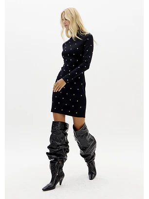 Vestido Curto com Tachas Preto - Lança Perfume