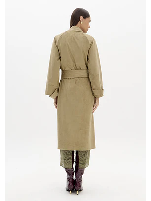Trench Coat em Suede Verde  - Lança Perfume 