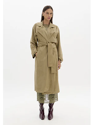 Trench Coat em Suede Verde  - Lança Perfume 