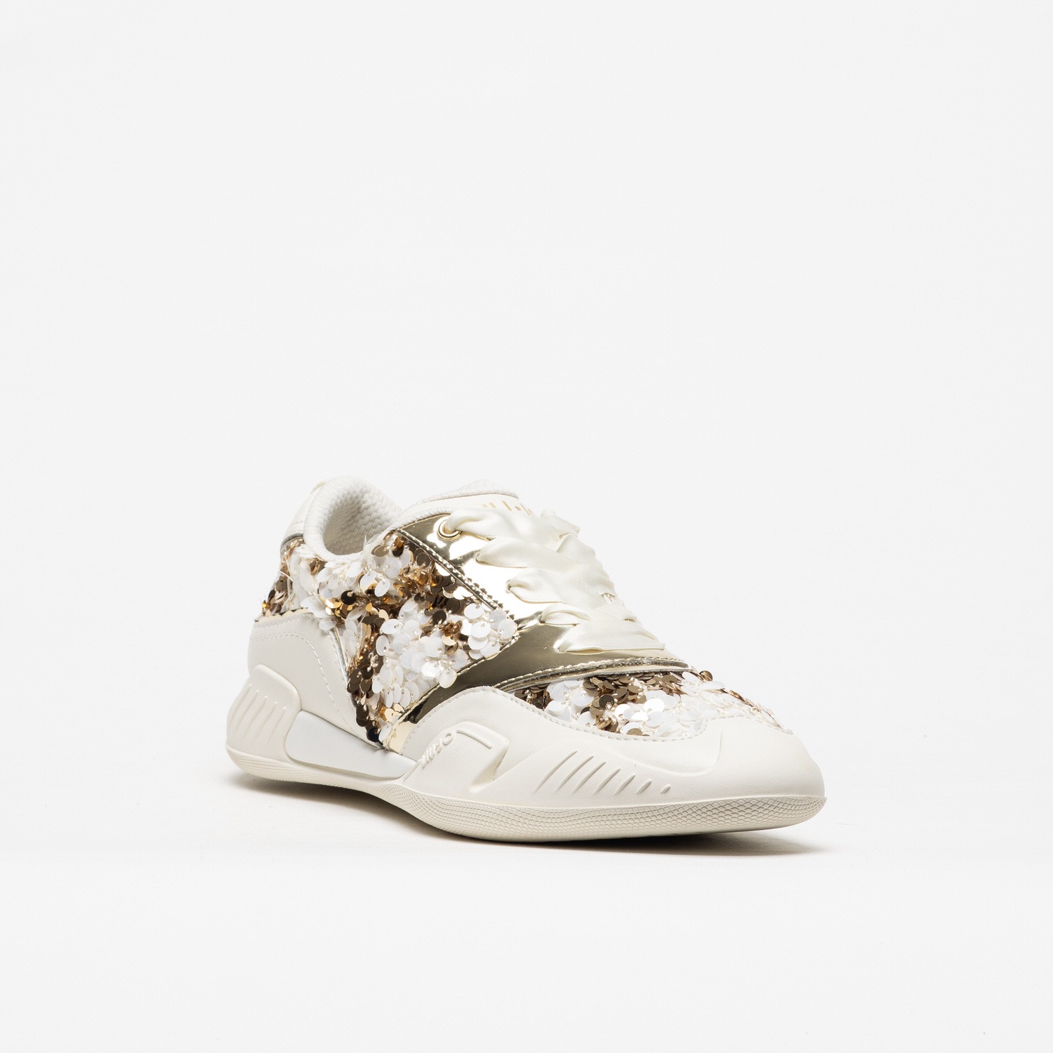 Ténis com Lantejoulas BLOSSOM 03 Branco e Dourado - Liu Jo  2