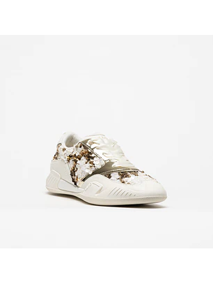 Ténis com Lantejoulas BLOSSOM 03 Branco e Dourado - Liu Jo 
