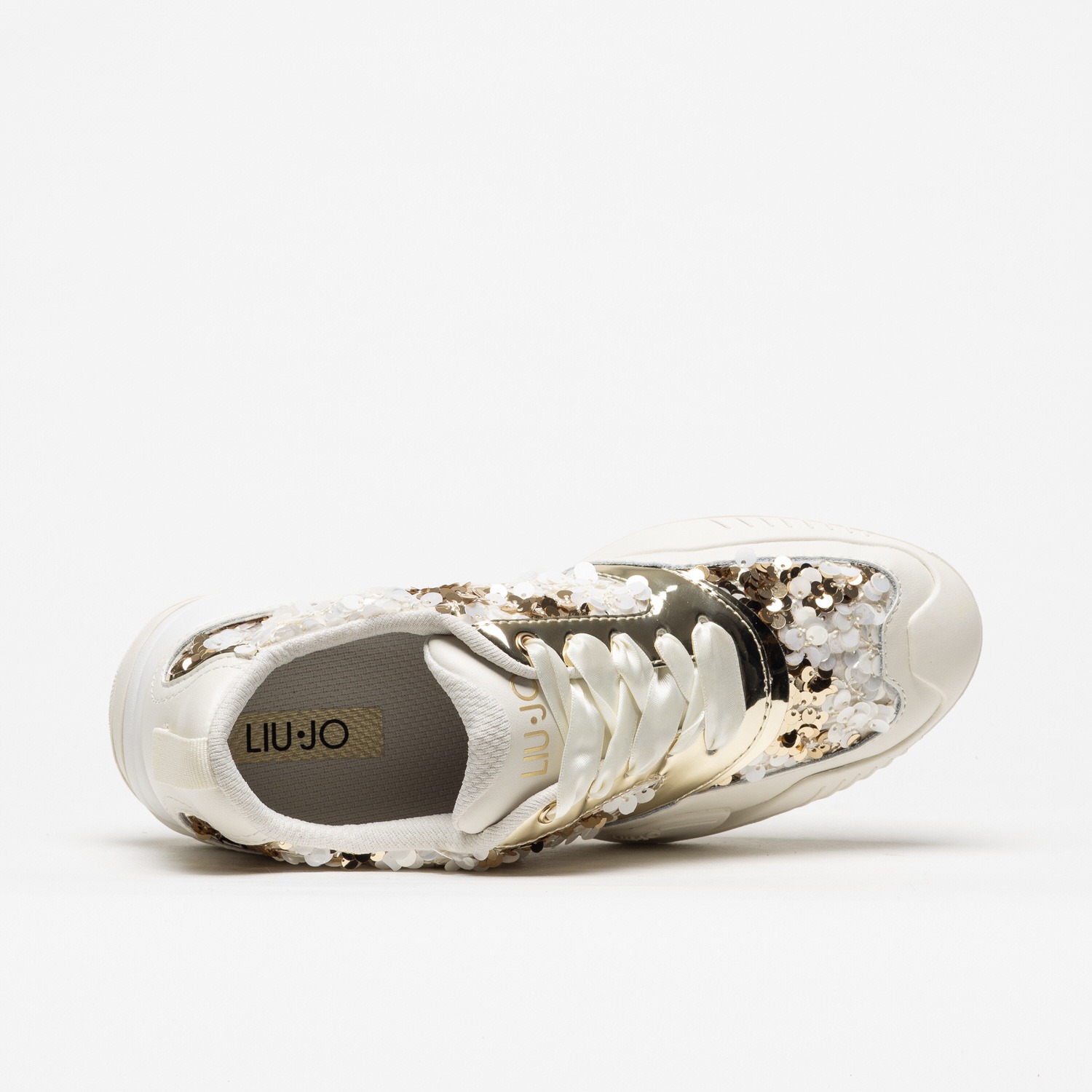 Ténis com Lantejoulas BLOSSOM 03 Branco e Dourado - Liu Jo  5