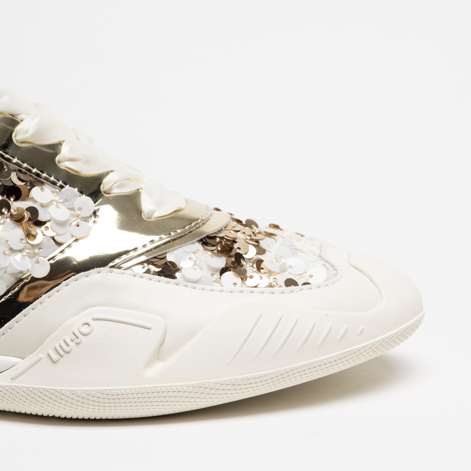 Ténis com Lantejoulas BLOSSOM 03 Branco e Dourado - Liu Jo  6