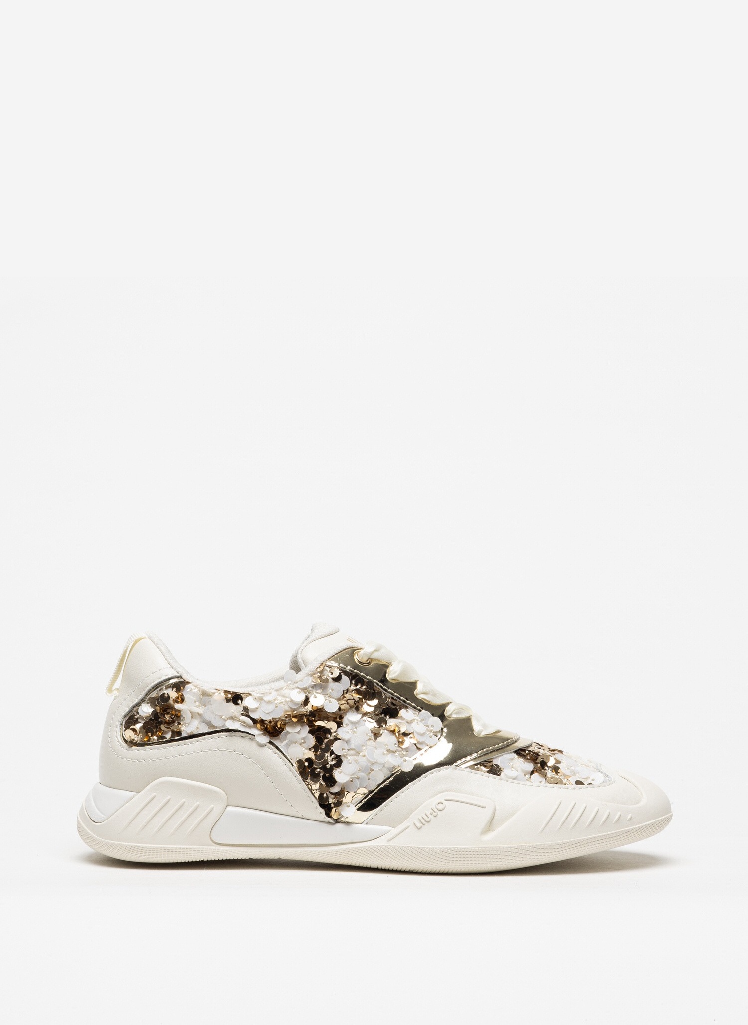 Ténis com Lantejoulas BLOSSOM 03 Branco e Dourado - Liu Jo  1