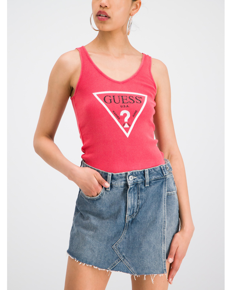 Top Cavas Malha Canelada - Guess