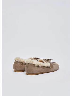 Mocassins com Pelo SKIPPER 03 Bege - Liu Jo