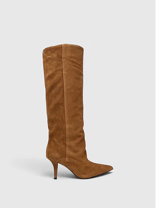 Bota de Cano Alto Carolan Camurça Camel - Guess 