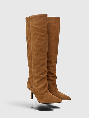 Bota de Cano Alto Carolan Camurça Camel - Guess 