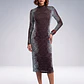 Vestido Midi Ondine Castanho e Azul - SAHOCO - miniatura 1
