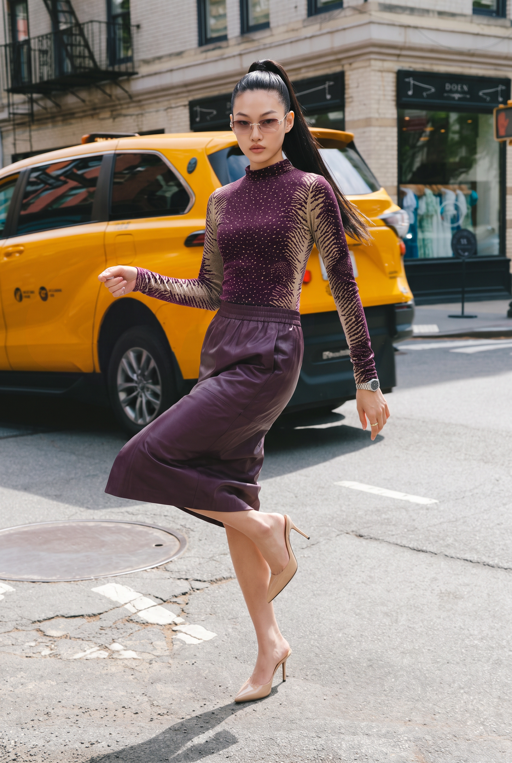 Camisola Top Ondine Roxo e Amarelo - SAHOCO  4
