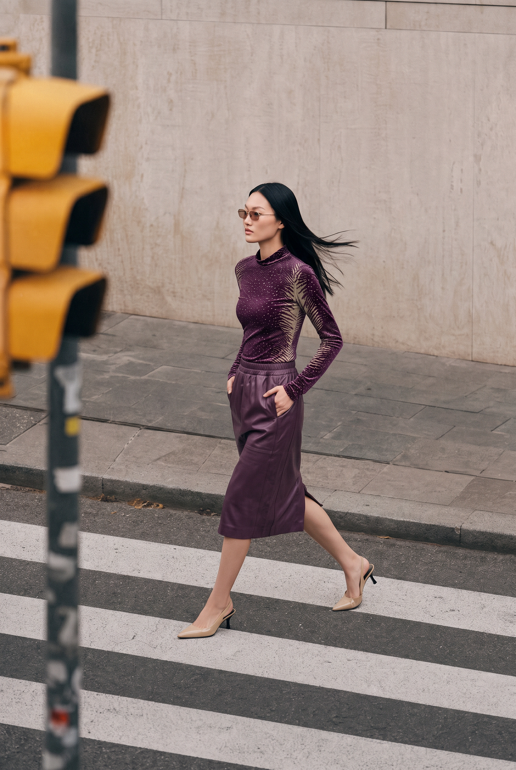Camisola Top Ondine Roxo e Amarelo - SAHOCO  6