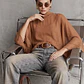 Blusa Manga Comprida Vesper Maxi Camel - SAHOCO  - Thumbnail 4