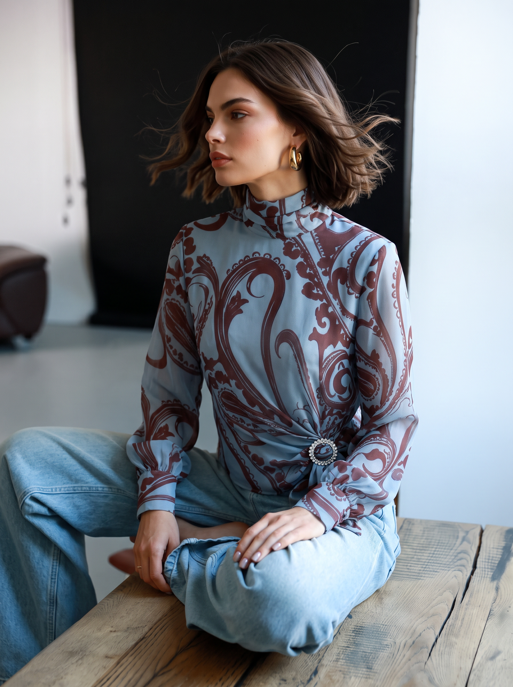 Blusa Halo Print Azul - SAHOCO 1