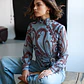Blusa Halo Print Azul - SAHOCO - Thumbnail 1