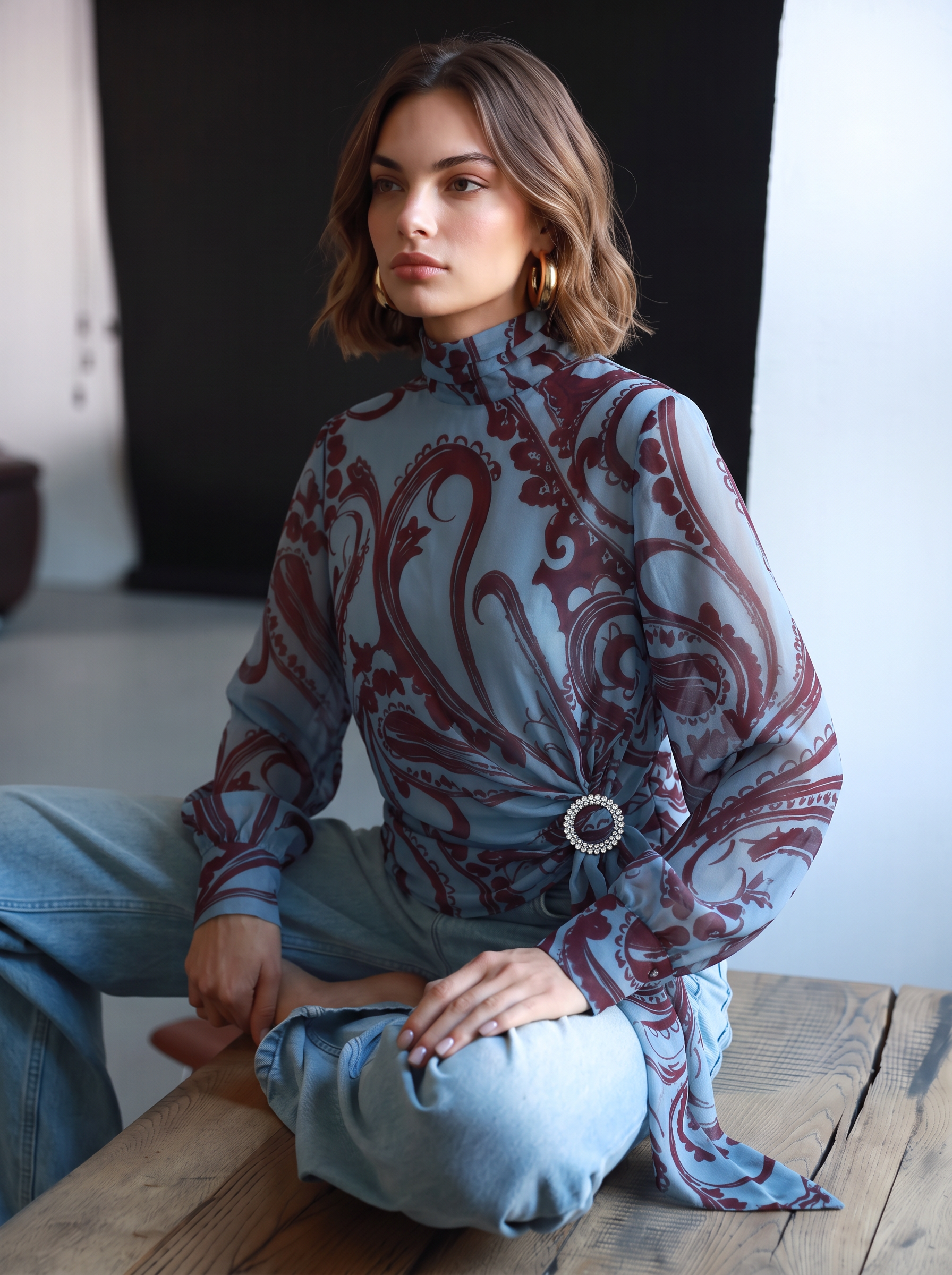 Blusa Halo Print Azul - SAHOCO 5